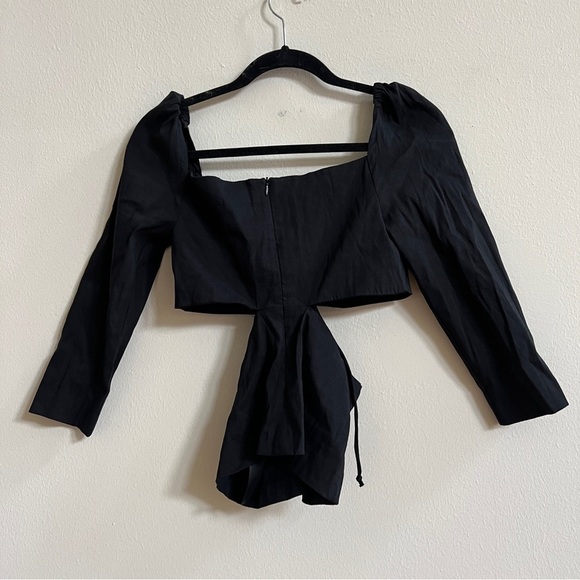 Zara Linen Blend Cut Out Top - Picture 6 of 6